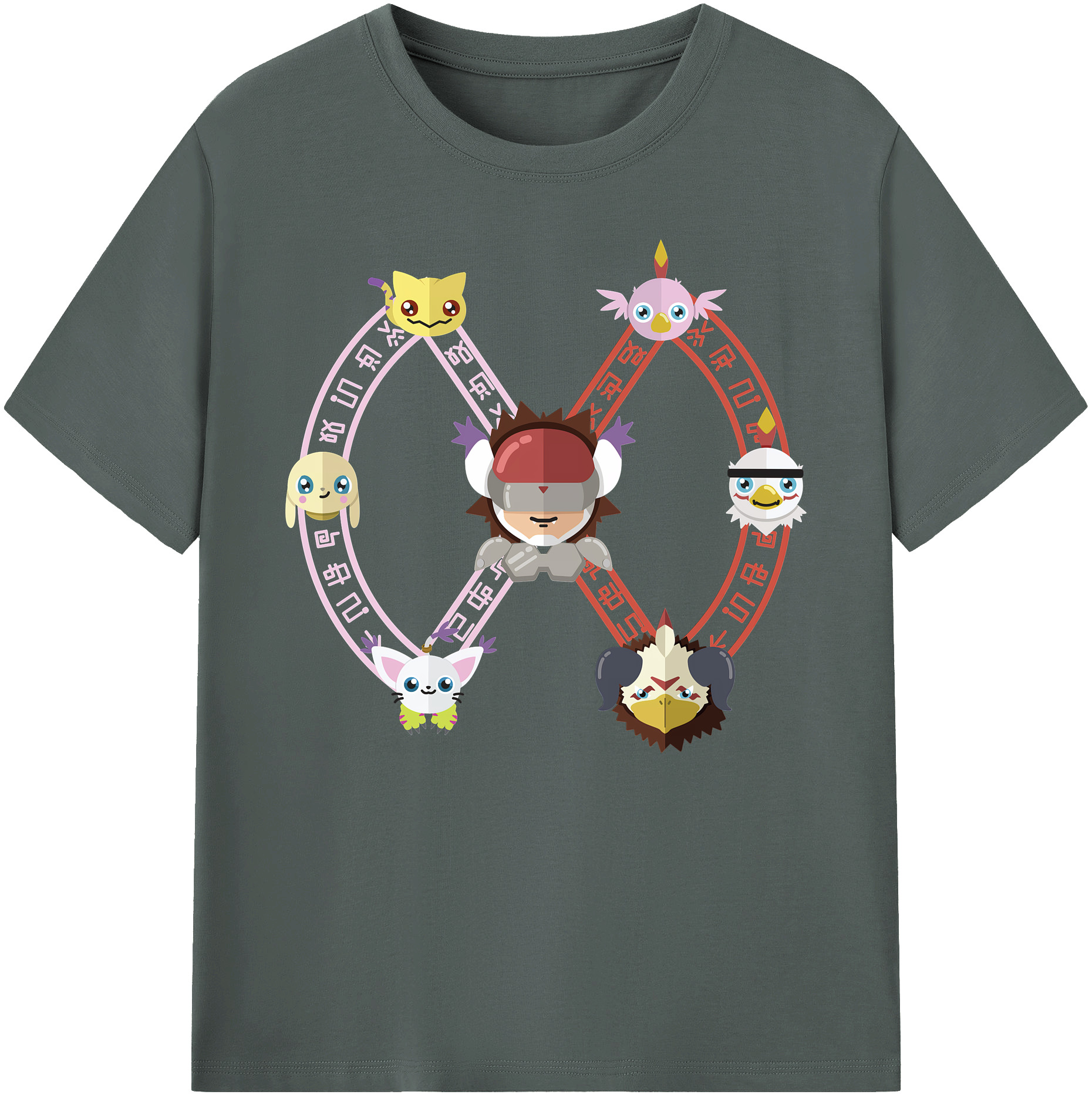 （画像用） Digimon デジタルモンスター/デジモン 綿100％ メンズ半袖Tシャツ｜肌触りやわらか＆通気性
